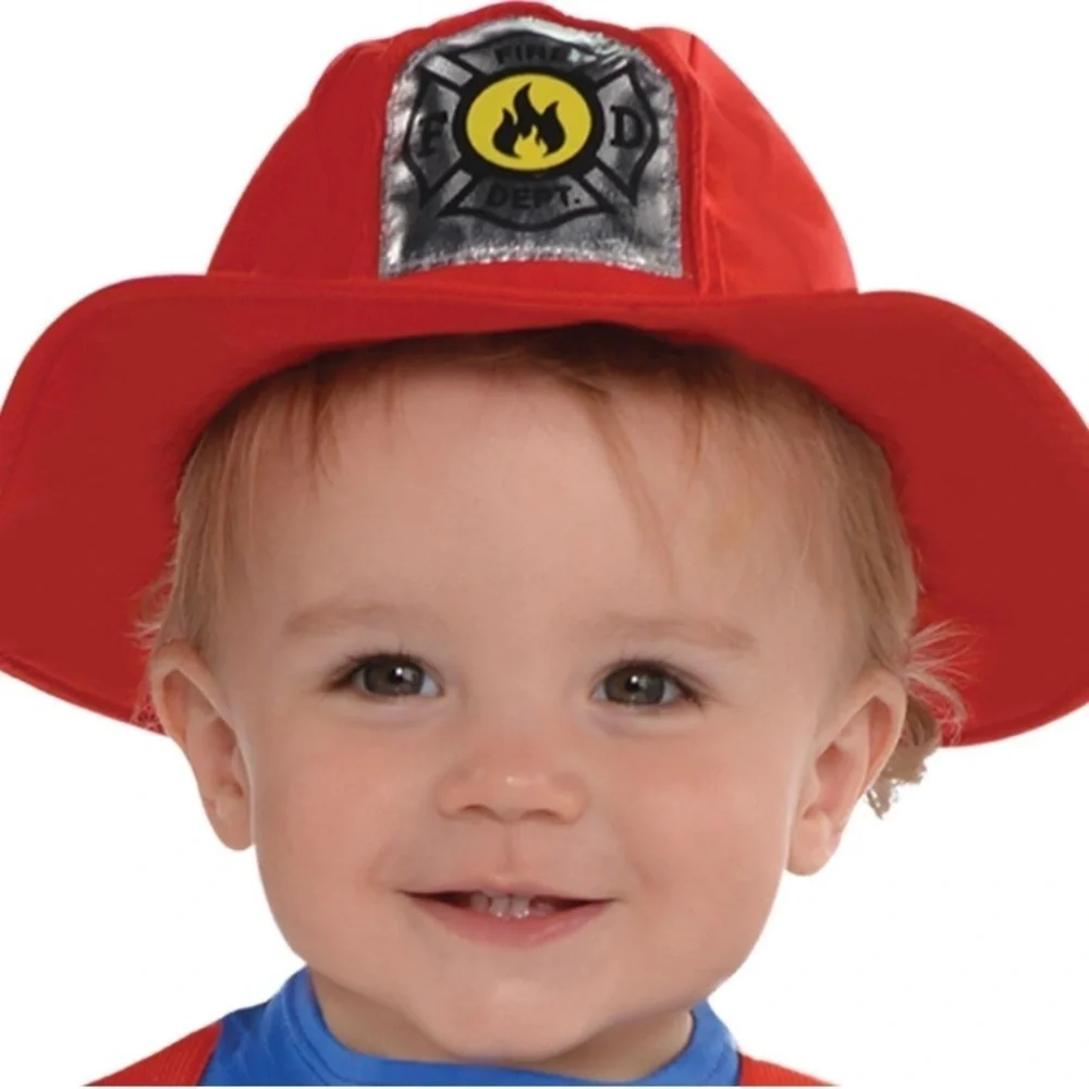NEW🔥FIREMAN COSTUME🔥👩‍🚒6-12 MO INFANT 👩‍🚒🔥PARTY CITY